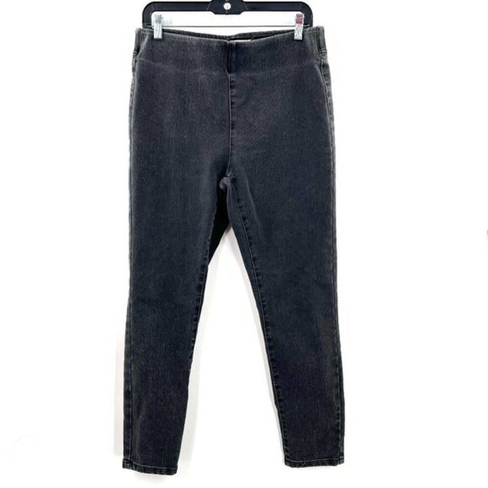 Soft Surroundings Ultimate Denim Pull-On Slim Leg‎ Jeans charcoal gray stretch M